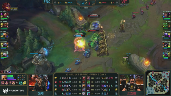 Fnatic vs. Team Vitality - EU LCS - Week 2 Day 1 - Match Highlights Spring 2018